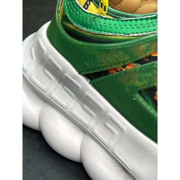 Versace Chain Reaction Sneakers EU37 US7 Multicolor Green Red Yellow - Picture 3 of 10